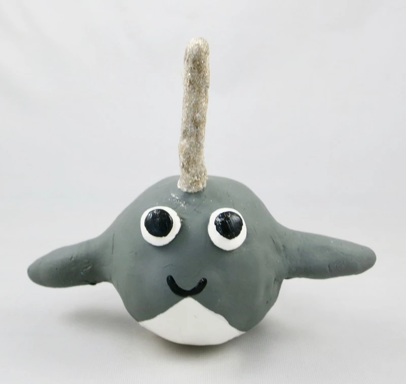 Nifty Narwhal Clay Figurine